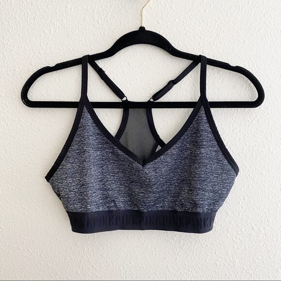 PINK Victoria's Secret Unlined Racerback Mesh Back Sports Bra - Picture 2 of 6